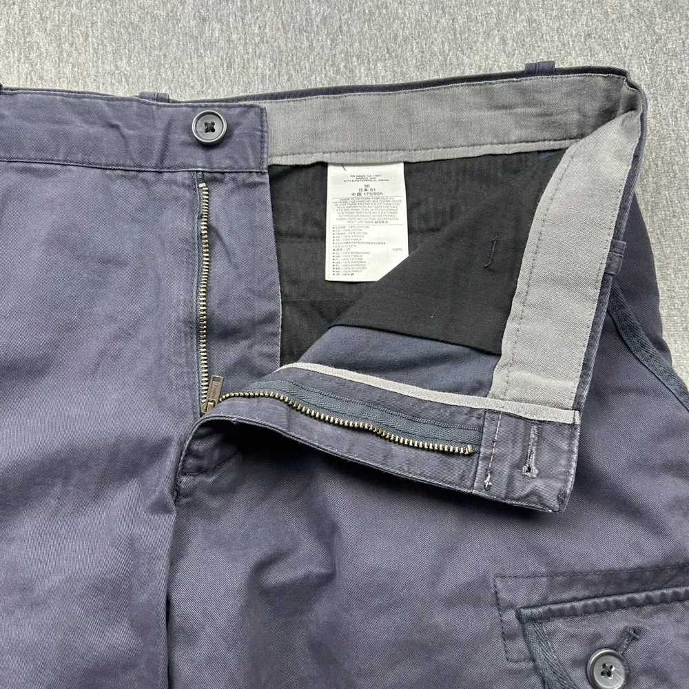 Banana Republic Cotton Cargo Shorts Mens 36x10 Navy Blue Flat Front NEW
